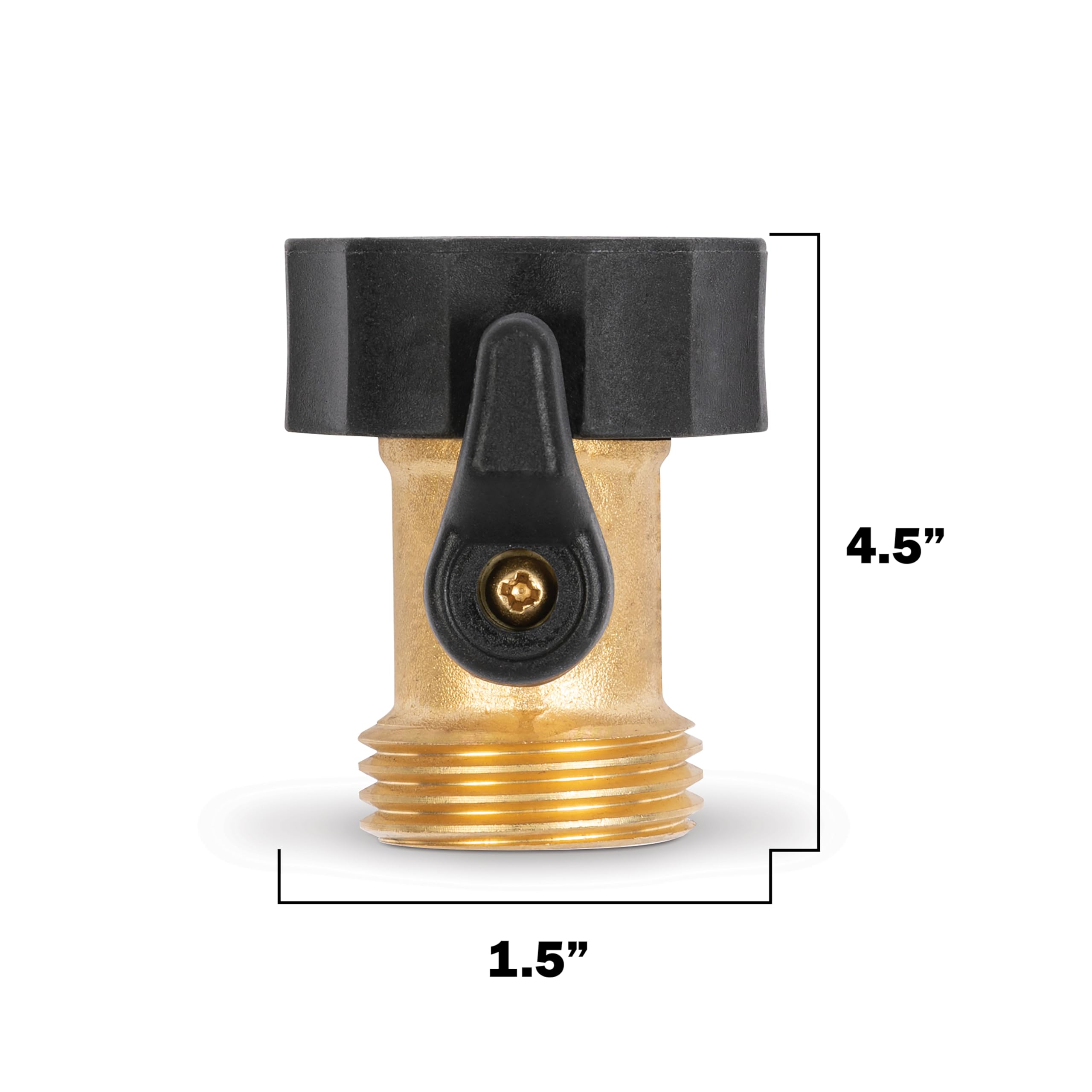 Gilmour Brass Garden Hose Connector with Shut-Off Valve - Image 4