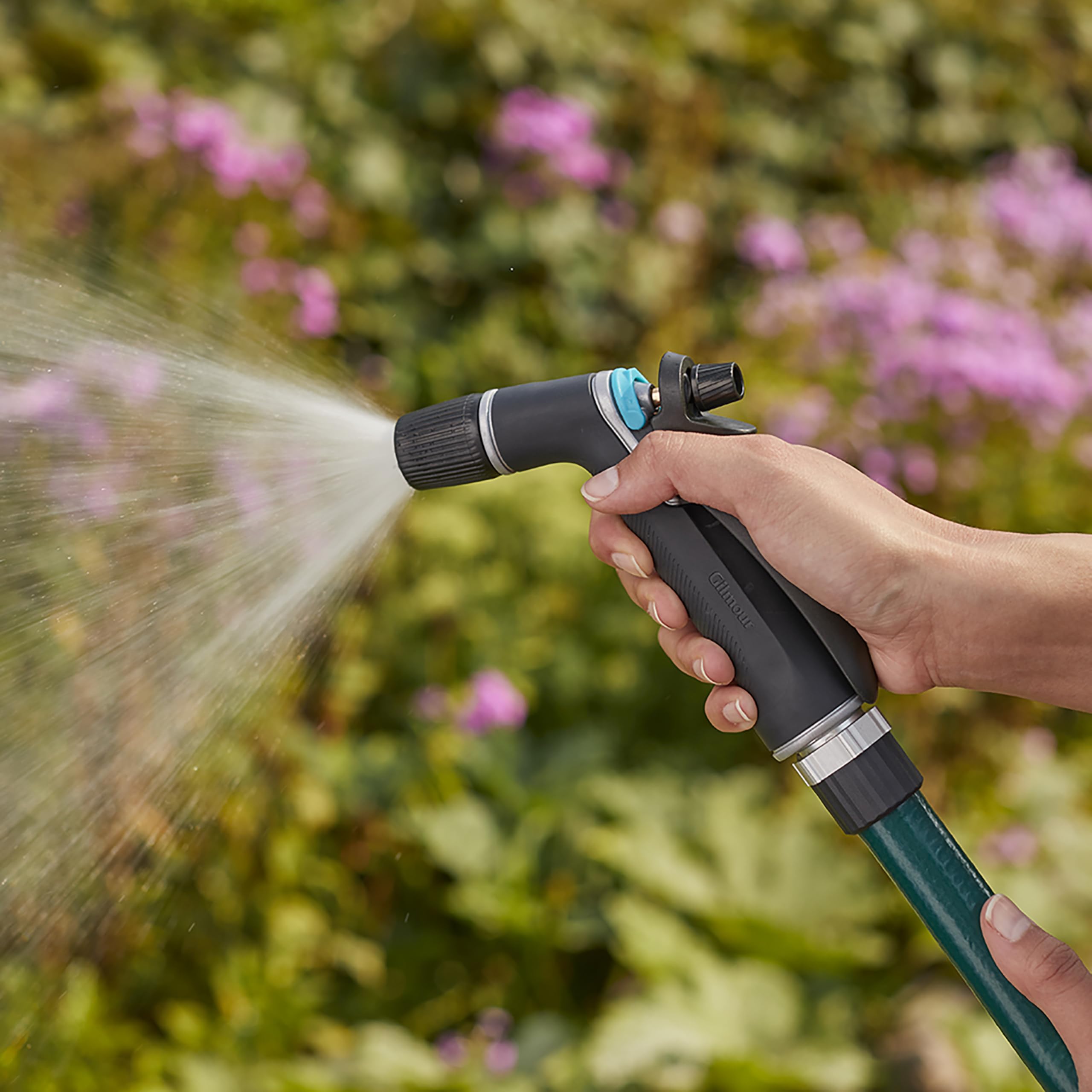 Gilmour Medium Duty Garden Hose Nozzle with Adjustable Spray Pattern, Water Hose Nozzle for Watering Garden or Lawn, Black - Image 7